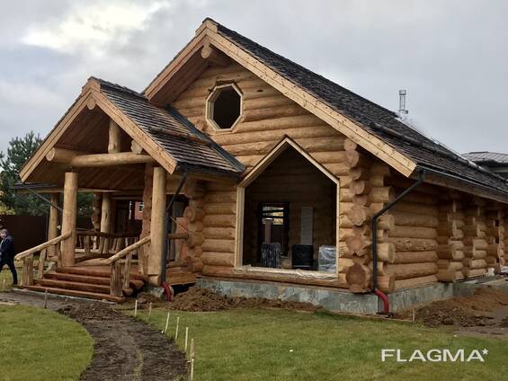 Дома из бревна рубленного большого диаметра