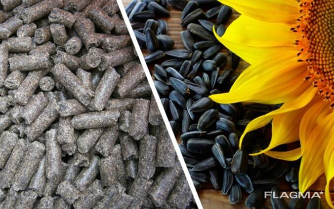 Solsikkemel med høyt proteininnhold 39% , granulert, solsikkekake, til dyrefôr